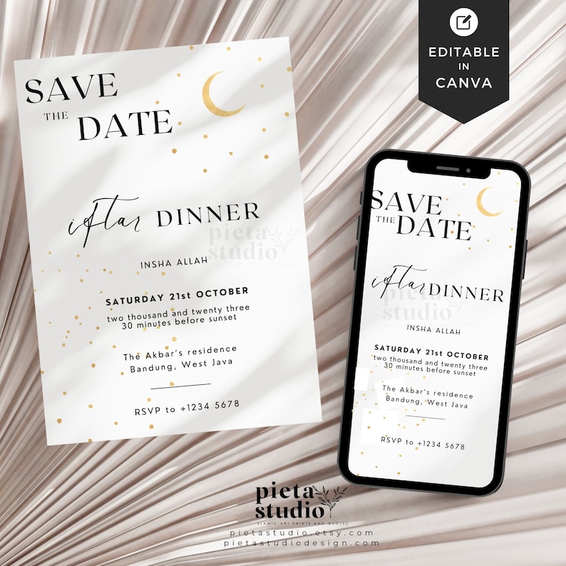 Digital Printable Ramadan Iftar Invitation Template Canva