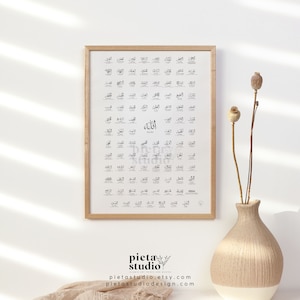 Digital Printable of 99 Names of Allah with Meaning Poster Print