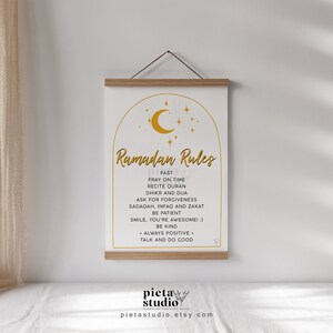 Digital Printable of Ramadan Rules Wall Art Poster Print for Kids and family