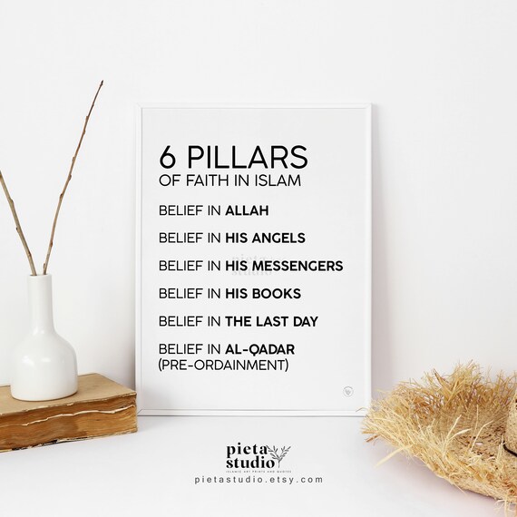 6 Pillars of Faith in Islam Wall Art Printable Islamic Kids | Etsy