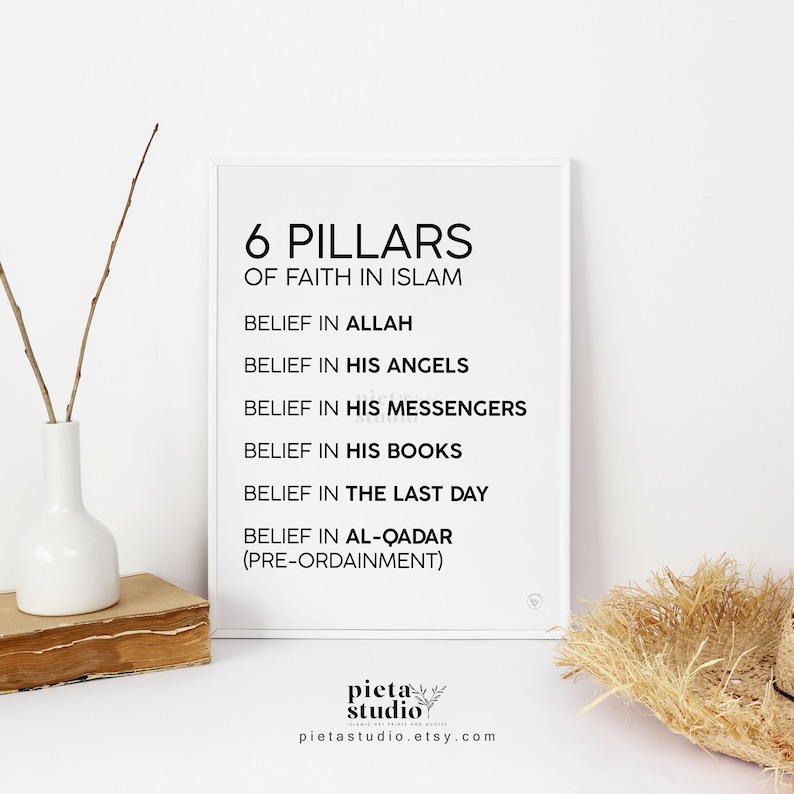6 Pillars of Faith in Islam Wall Art Muslim Nursery Islamic Etsy