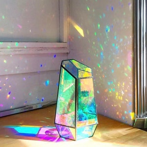 Niji Crystal - dichroic -  Size M,L(Black frame) - size S(Gold frame) - glass heart diamond for M,L - glass mirror ball Φ80 for L
