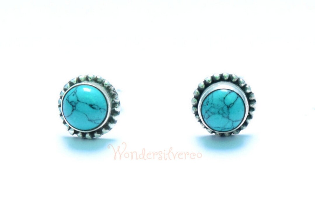 Turquoise Stud Turquoise Stud Earrings Turquoise Studs Etsy