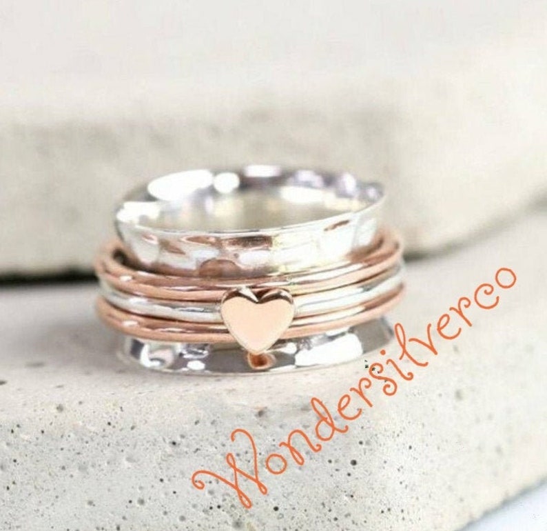 Spinner Ring For Women, Sterling Silver Spinner ring, Anxiety ring, Fidget ring, Promise Ring, Boho Ring,Dainty Ring, Gift Ring, Worry Ring 