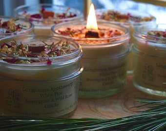 Candle - White Pine Sweetgrass and Rose