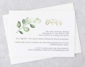 Wedding Website Card Template Invitation Insert Invite Enclosure Try Before You Buy #vmt510 Templett 100/% Editable Text Information