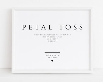 Minimalist Petal Toss Sign Template, Printable Wedding Send Off, Petal Confetti, DIY Signs, 8x10, 5x7, 1010-SIGN
