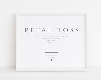 Grey Petal Toss Sign Template, Minimalist Printable Wedding Send Off, Petal Confetti, DIY Signs, 8x10, 5x7, 1009-SIGN