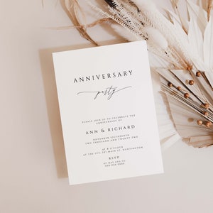 Anniversary Party Invitation Template, Wedding Anniversary Printable, SO17MO