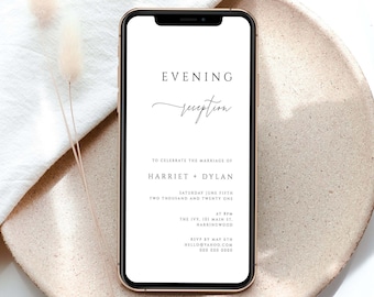 Classic Electronic Evening Reception Invitation Template, Text Invite, Wedding Reception Evite, #112-ER