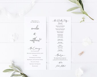 long wedding program etsy