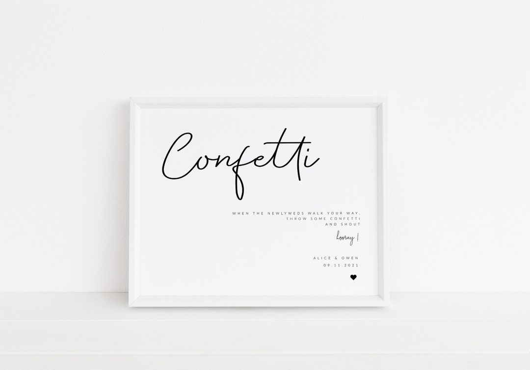 Confetti Sign Template, Wedding Confetti Send Off, Printable Wedding ...