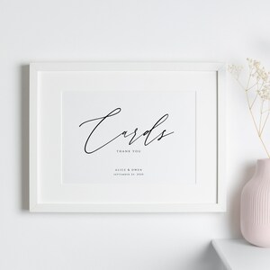 Card Table Sign, Printable Wedding Sign, Editable Template, Modern ...