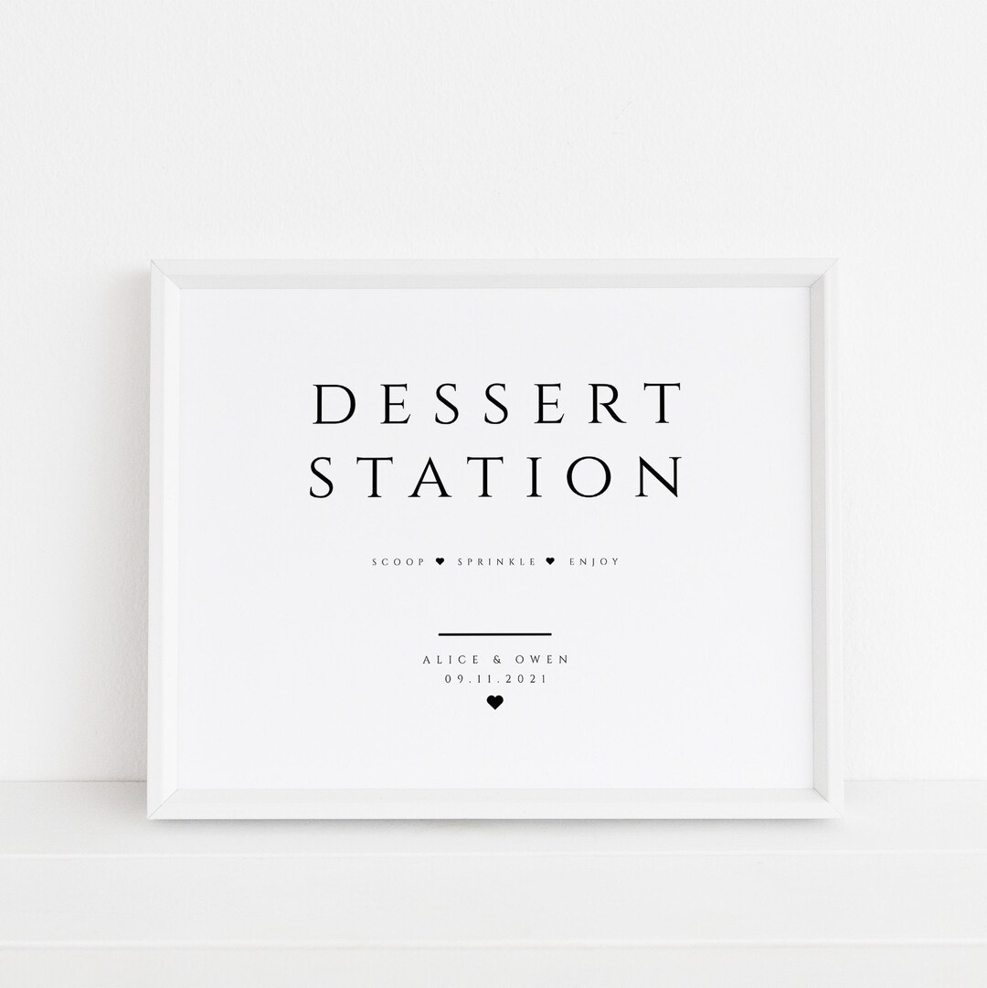 Minimalist Dessert Station Sign Template, Wedding Sundae Station ...