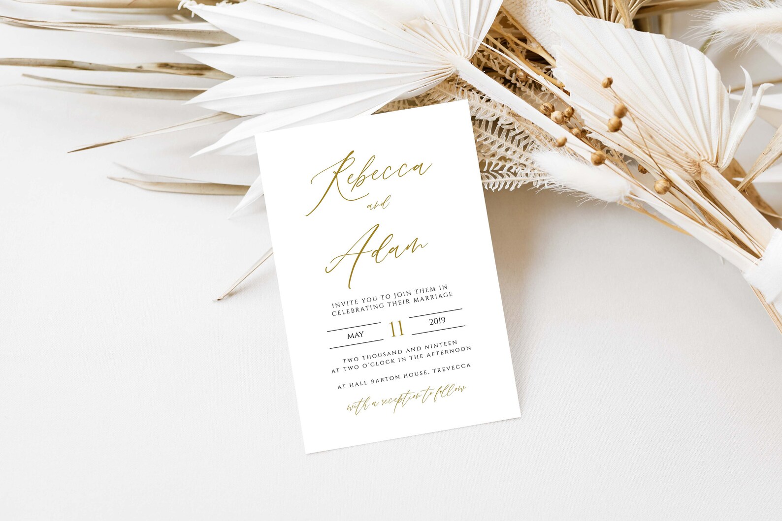 Calligraphy Wedding Invitation Template Printable Invitation | Etsy