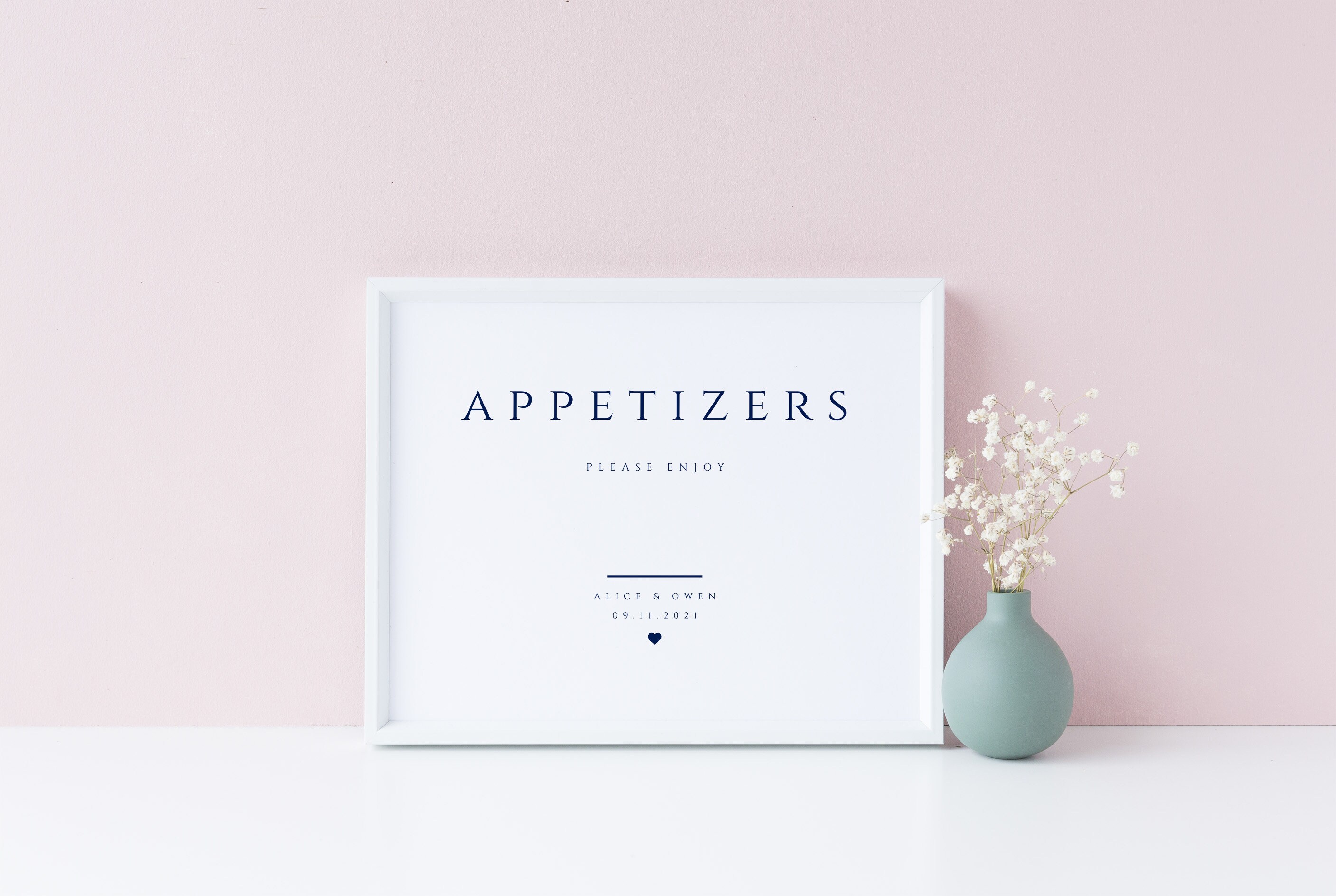 Navy Appetizers Sign. Wedding Appetizers Bridal Shower Food - Etsy