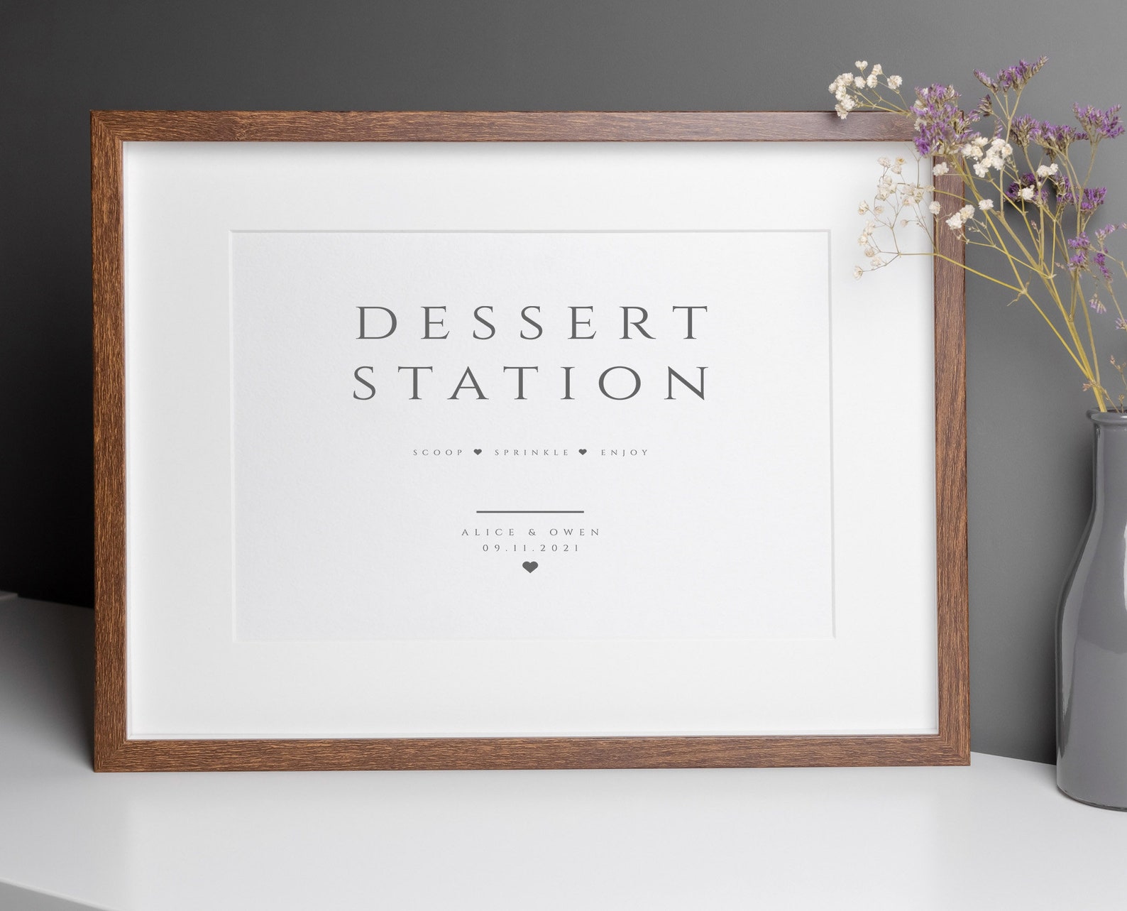 Grey Dessert Station Sign Template, Minimalist Wedding Sundae Station ...