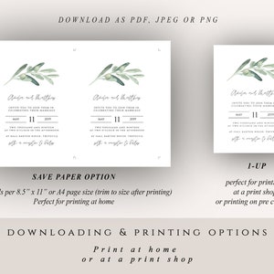 Olive Leaves Wedding Invitation Template Invitation Set includes rsvp & details card, Printable Invitation, 014-WIS image 7