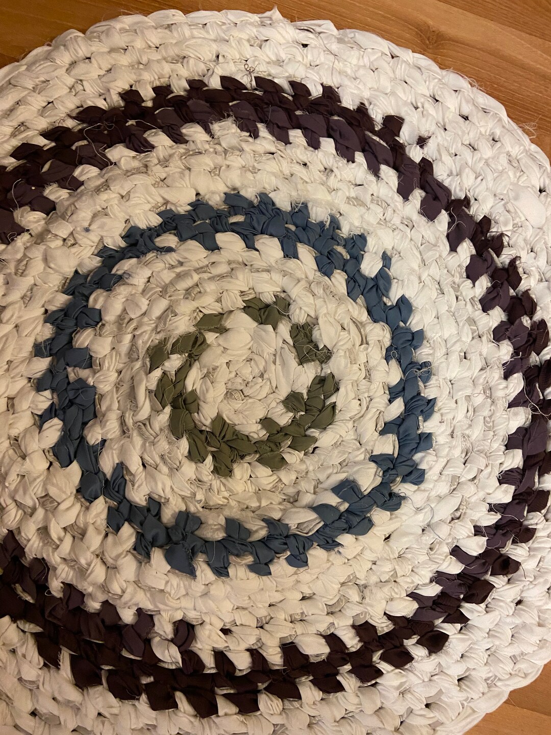 Hand Tied Rug in White Etsy