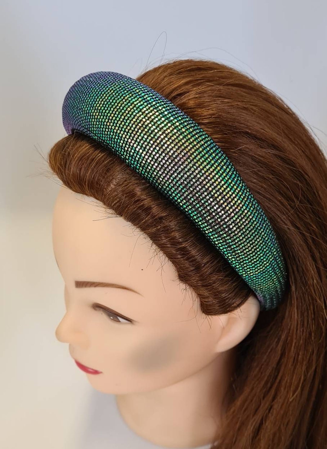 Champagne Shimmer Lame Marina Puffy Headband main image 1