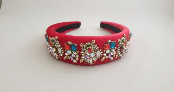 Vibrant Jewel-Embellished Headband Mardi Gras Headband main image 2
