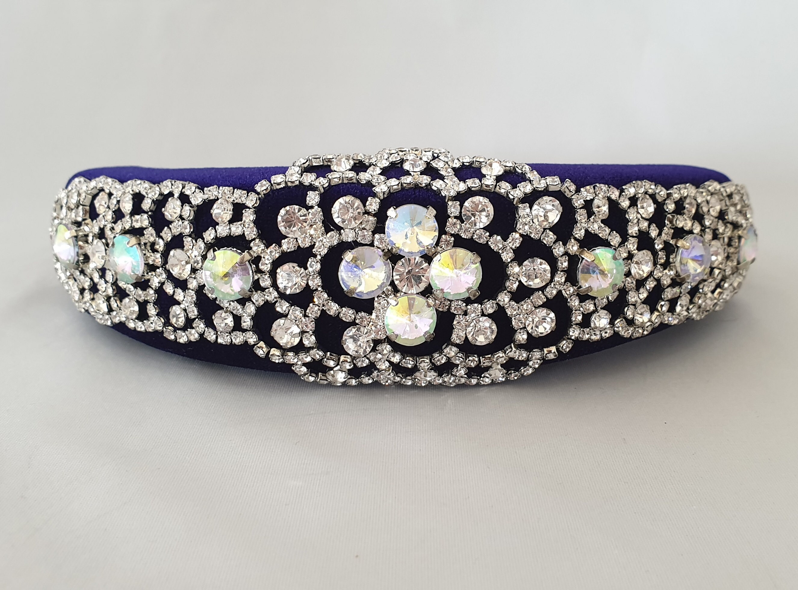 Elegant Black and Purple Gemstone Headband Amazon.com : Uintoon Purple Headband Rhinestone Embellished  main image 2