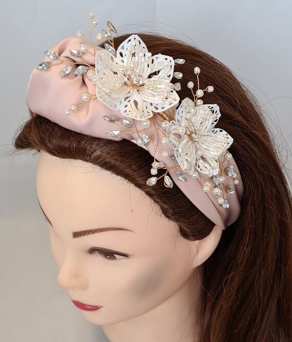 Pink Floral Crystal Headband Baroque Style Amazon.com : Coridy Pink Rhinestones Headbands for Women  main image 3