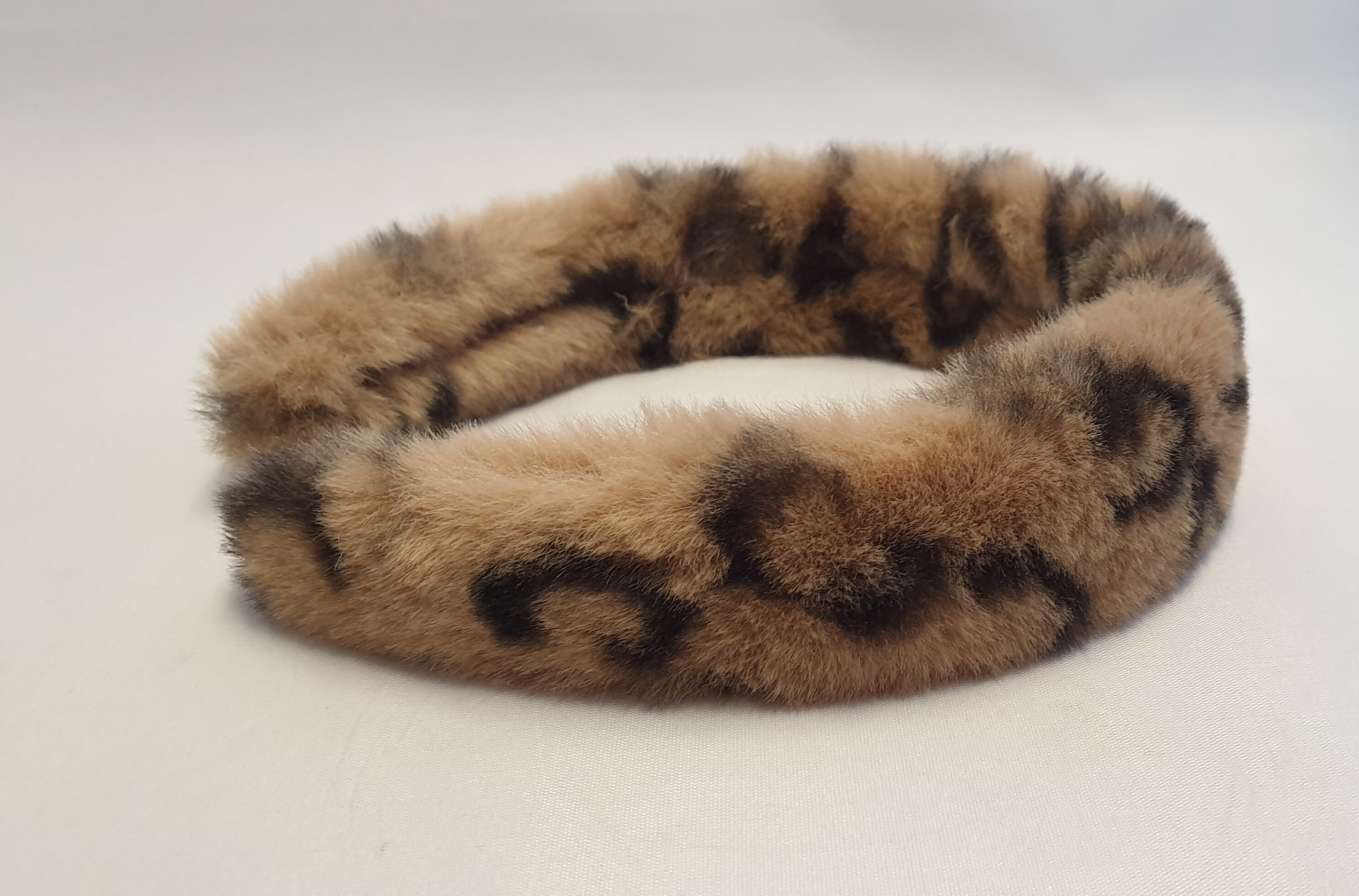 leopard print fur headband