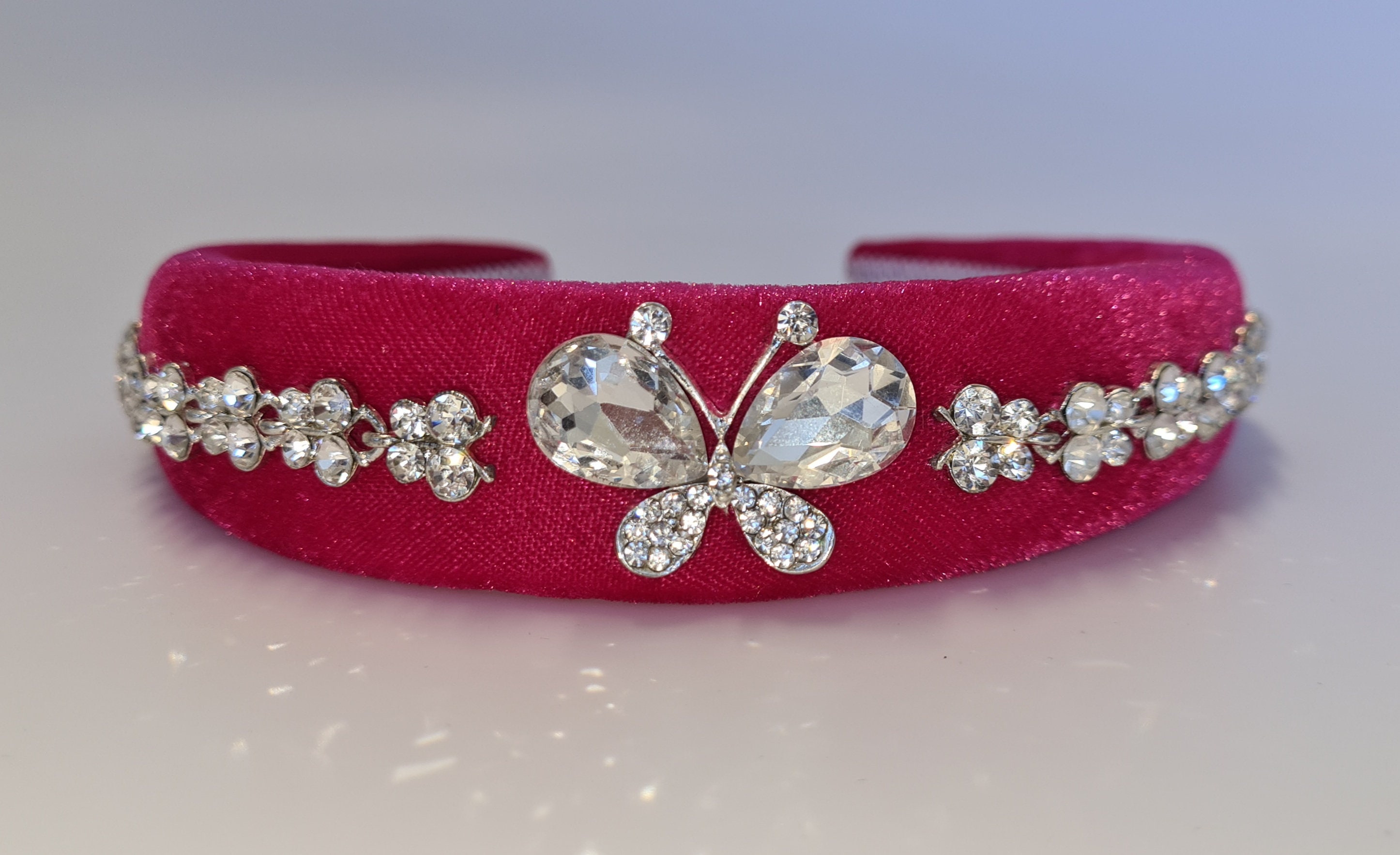 Big Crystal Flower Headband Velvet Padded Rhinestone Butterfly Leaf Floral Amazon.com : FZBNSRKO Crystal Headbands for Women, 5 Pack  main image 2