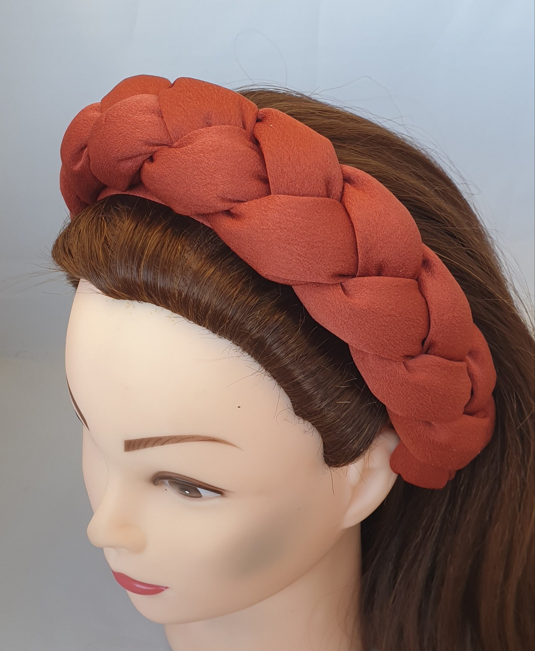 Burnt Orange Padded Braided Headband Brooklyn Braid Womens  display picture 3