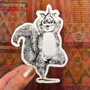 Squirrel Yoga Sticker