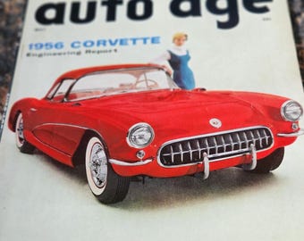 1956 Vintage Hot Rod Auto Age Magazine, Corvette