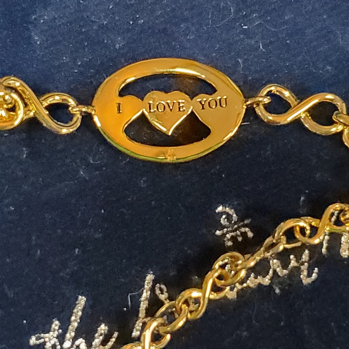 Vintage I Love You Bracelet 18K Gold Over Sterling Silver Etsy UK