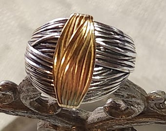 Unique Brutalist Sterling Silver Ring/band Israel PZ