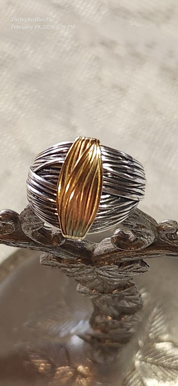 Unique Brutalist Sterling Silver Ring/band Israel PZ