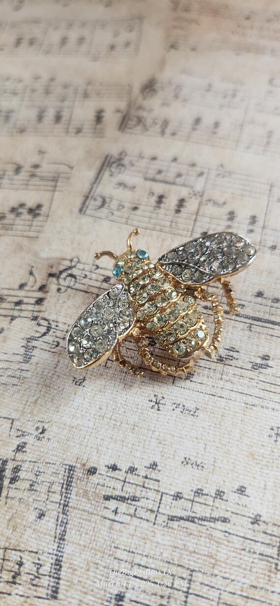 KJL Bee Brooch, Sparkly, Vintage, Kenneth J Lane - image 3