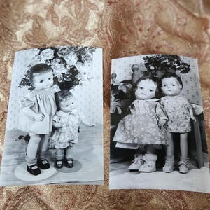 Vintage Black White Professional Photograph Antique Patsy Dolls #12