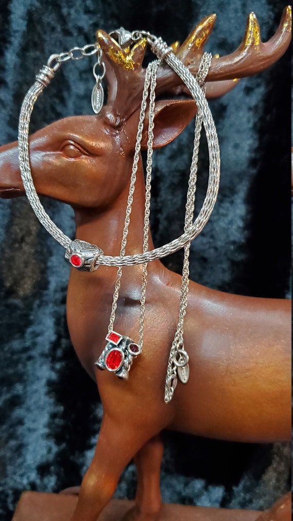 Vintage Chamilia Jeweled Pendant/Necklace and Brac