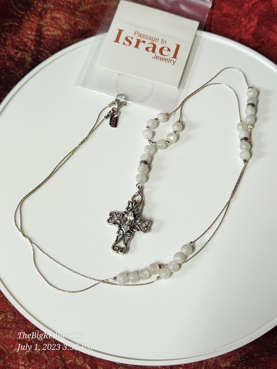 Passage to Israel, rare, Long Cross Necklace - image 1
