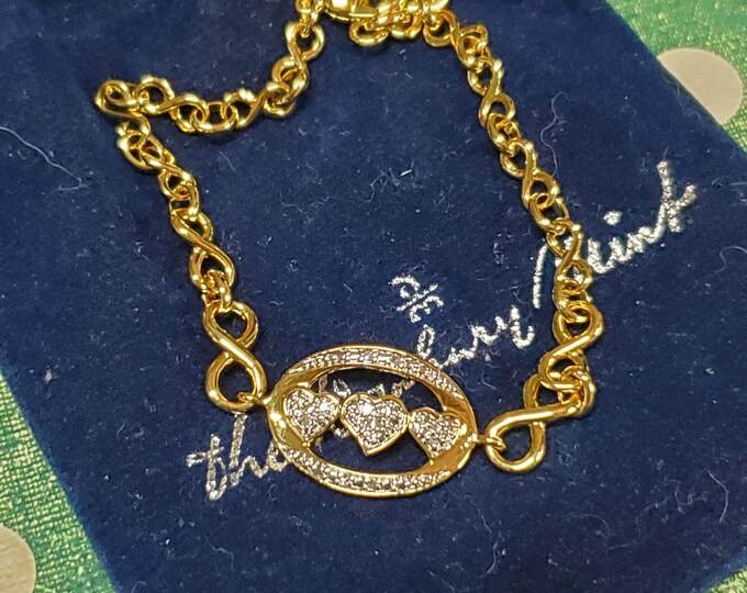 Vintage I Love You Bracelet, 18K Gold Over Sterling Silver, Diamonds Etsy