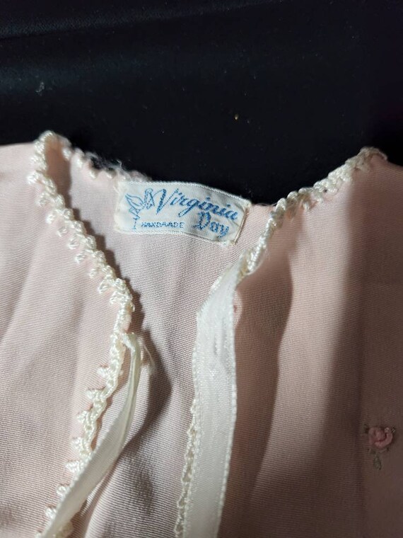 Antique Baby Gown. Hand Stitched, Pink Silk Baby … - image 2