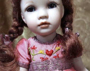 PAULINETTE Miniatures Porcelain Doll with Teddy Bear