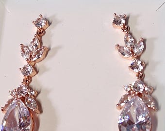 Shiny Dangly Crystal Drop Earrings