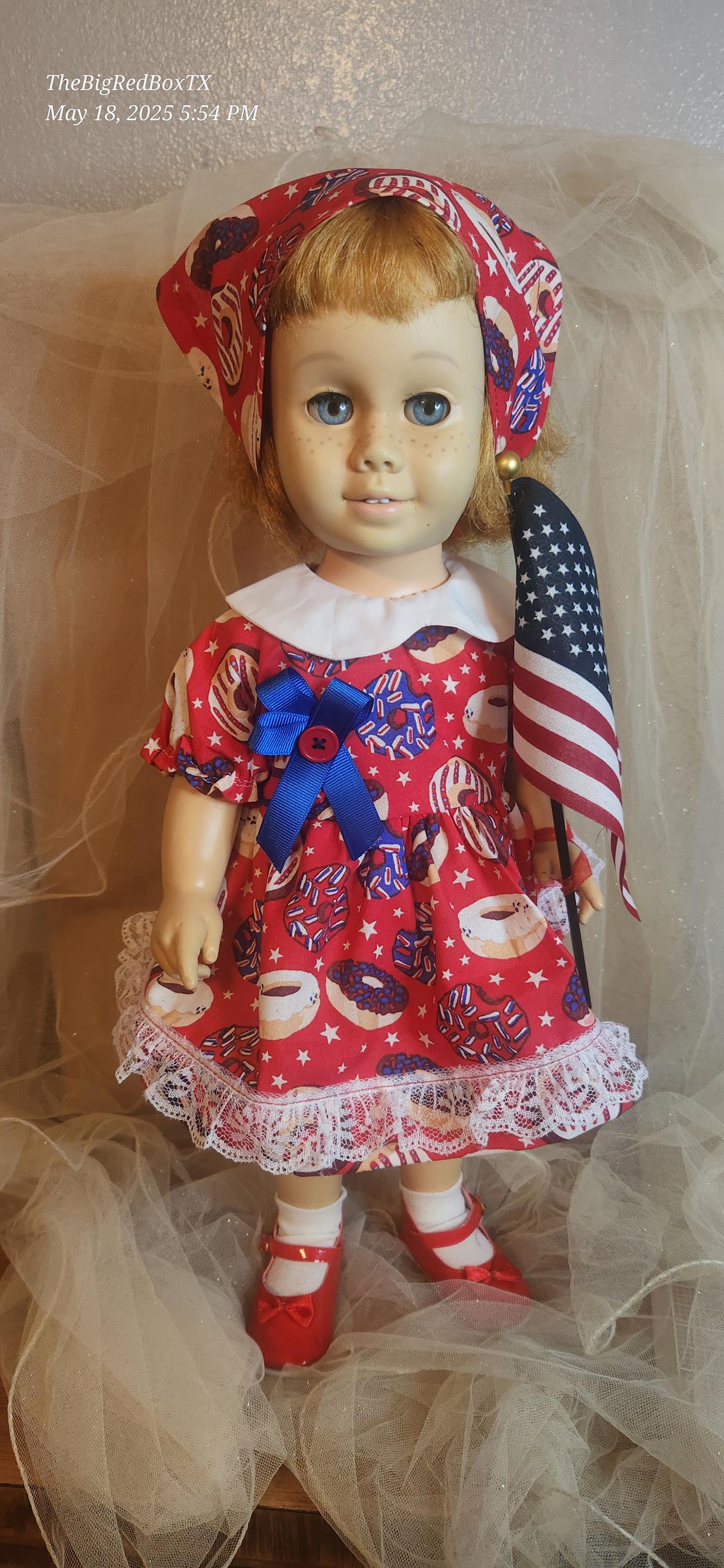 chatty cathy red dress Vintage Mattel Chatty Cathy Doll in Red Party Dress Coat Has String No Talk