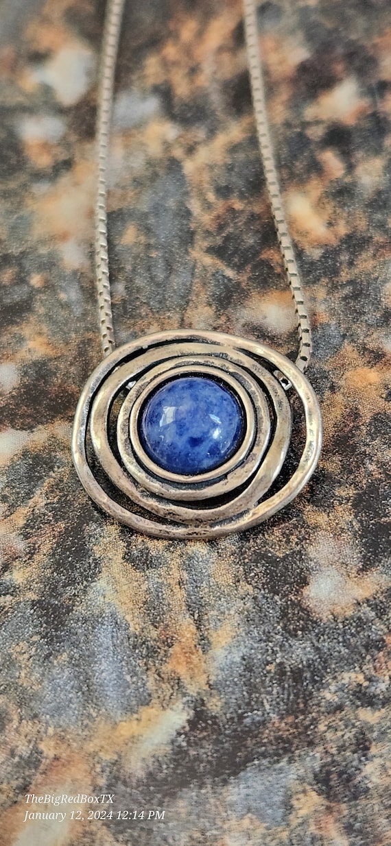 Vintage Didae Lapis Lazuli Modernist Necklace - image 1