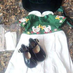 Vintage Original Clothing for Shirley Temple Doll 16 inch, Embroidery, Velvet +