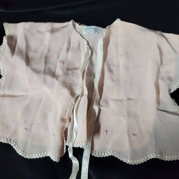 Antique Baby Gown. Hand Stitched, Pink Silk Baby Diaper Shirt