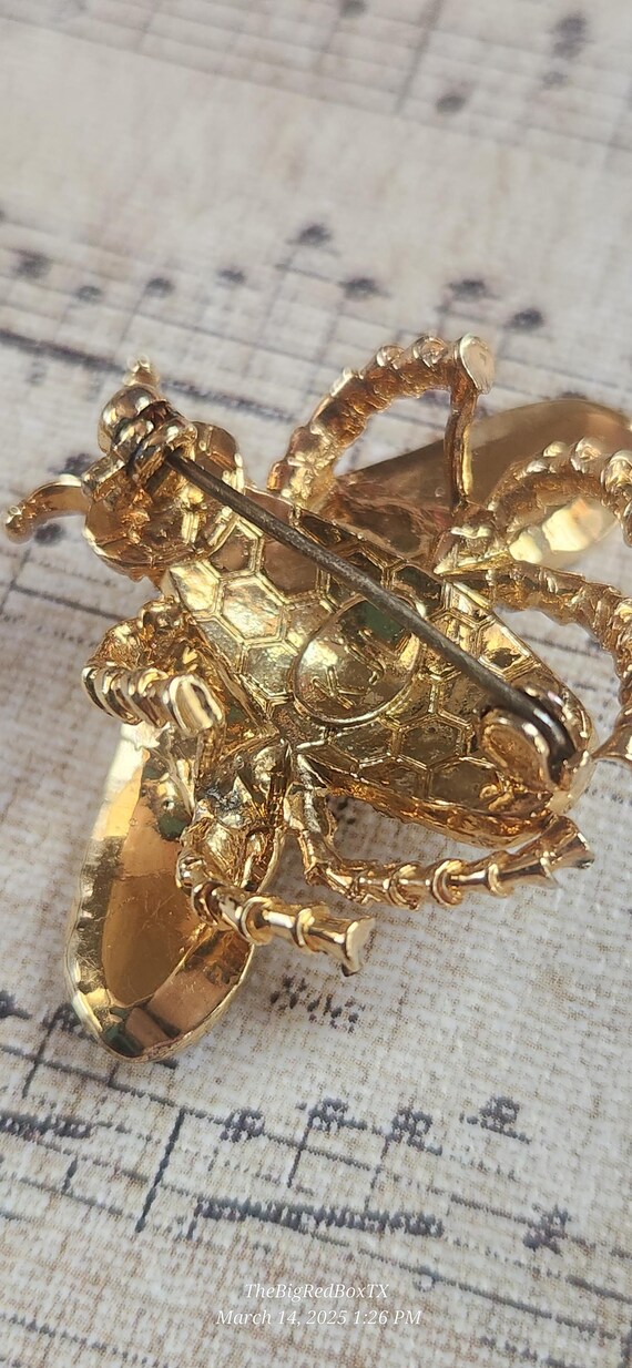 KJL Bee Brooch, Sparkly, Vintage, Kenneth J Lane - image 4