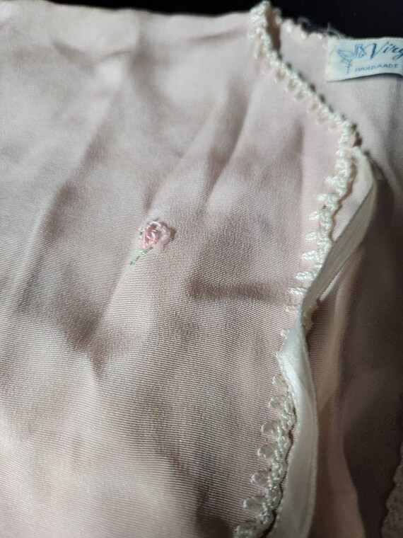 Antique Baby Gown. Hand Stitched, Pink Silk Baby … - image 3