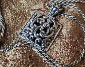 Vintage Barse  Rope/Scroll Sterling Silver Pendant Chain